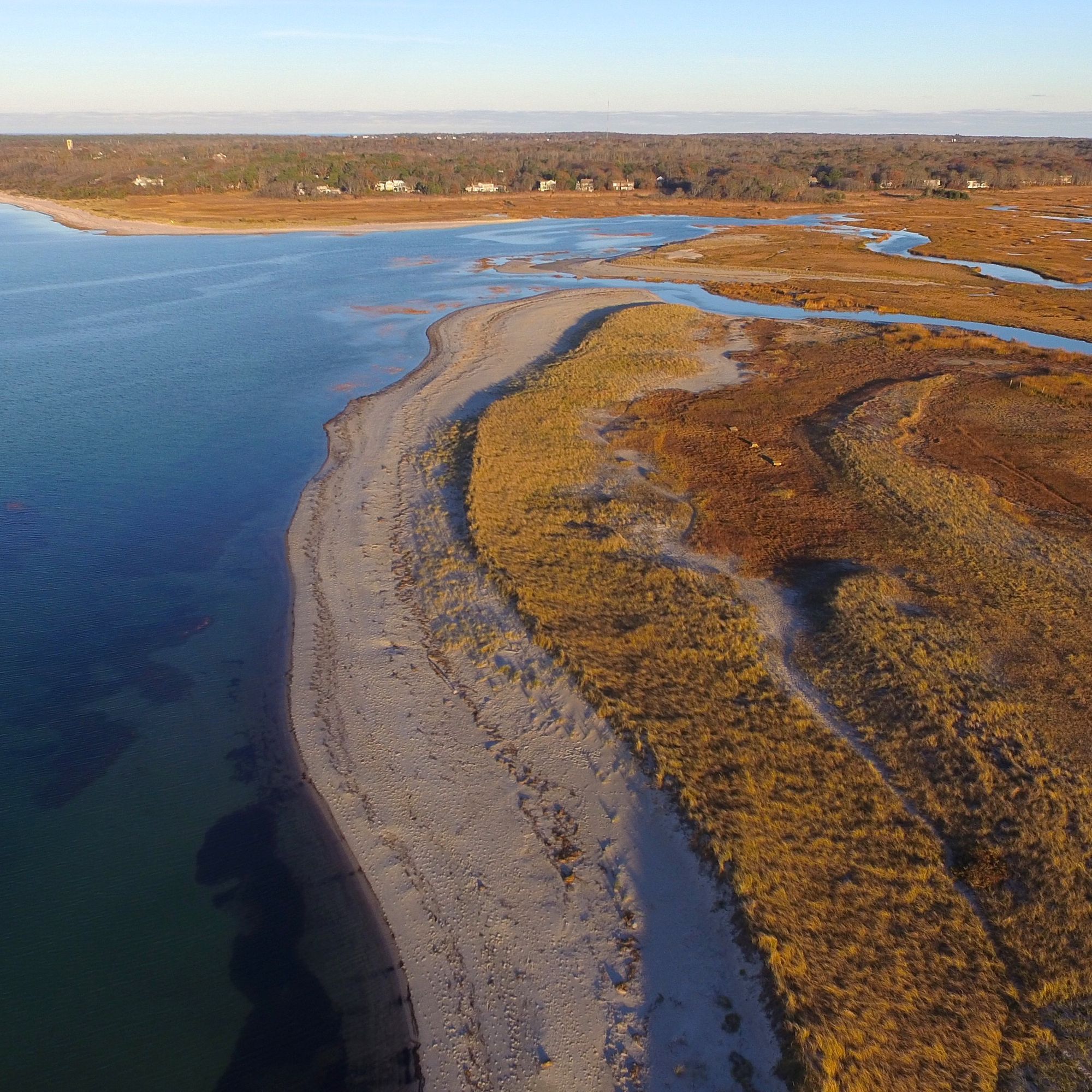 The Cape Cod coastline from above